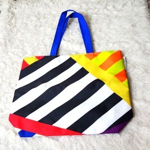 Clinique x Donald mod tote bag shopper colorful print large